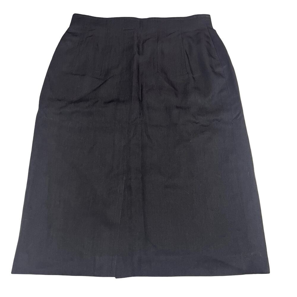 Vintage Luxury Escada Margaretha Ley Black Pencil Skirt 100% Silk Sz 44